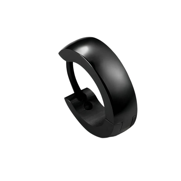 BLACK COBALT CREST - 7mm Titanium Steel Hoop Earrings for Men & Boys (2 Pcs)