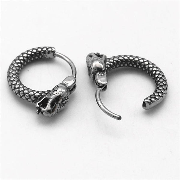FANG - Titanium Steel Hoop Earrings for Men & Boys (2 Pcs)
