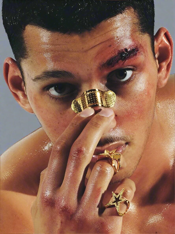 నోస్ బ్యాండ్-ఎయిడ్ - గోల్డ్ టోన్డ్ ఫ్యాషన్ నాసల్ క్లిప్, నైట్‌క్లబ్ - నో హోల్స్ నోస్ క్లిప్, నోస్ స్ట్రిప్ పురుషులు మరియు అబ్బాయిల కోసం