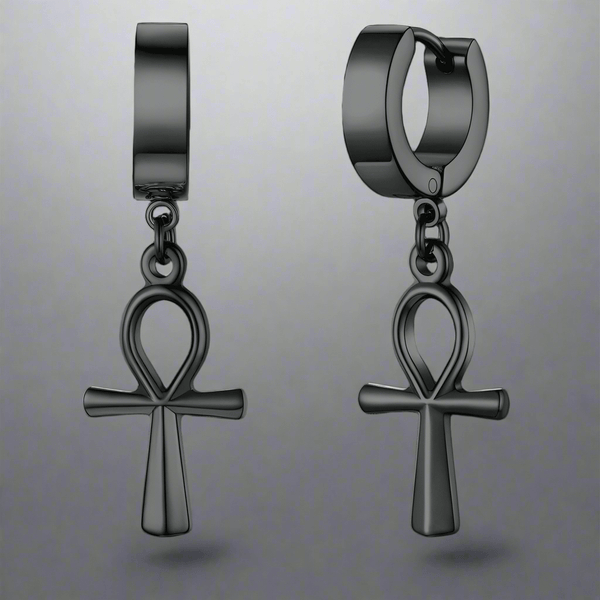 ANKRYX BLACK - Titanium Steel Stud Earrings for Men & Boys (2 Pcs)