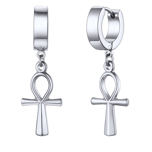 THE MEN THING Nose & Ear Ring Pair  (Both Ears) ANKRYX SILVER - Titanium Steel Stud Earrings for Men & Boys (2 Pcs)