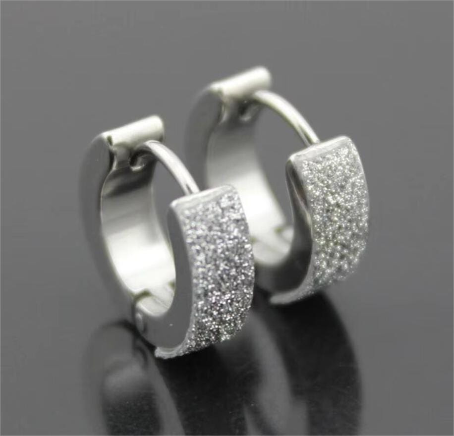 THE MEN THING Nose & Ear Ring Pair (Both Ears) ARCTIC SILVER HALO - 5mm Titanium Steel Hoop Earrings for Men & Boys (2 Pcs)