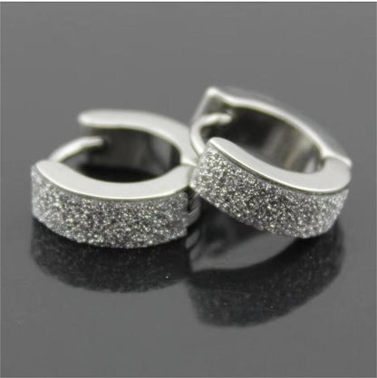 THE MEN THING Nose & Ear Ring Pair (Both Ears) ARCTIC SILVER HALO - 5mm Titanium Steel Hoop Earrings for Men & Boys (2 Pcs)