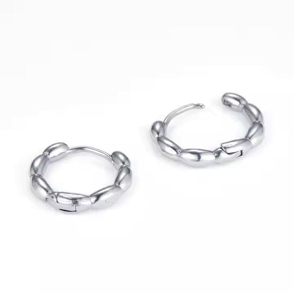 BREEZE CURVE - Titanium Steel Hoop Earrings for Men & Boys (2 Pcs)