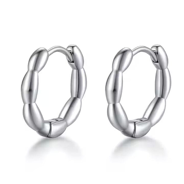 BREEZE CURVE - Titanium Steel Hoop Earrings for Men & Boys (2 Pcs)