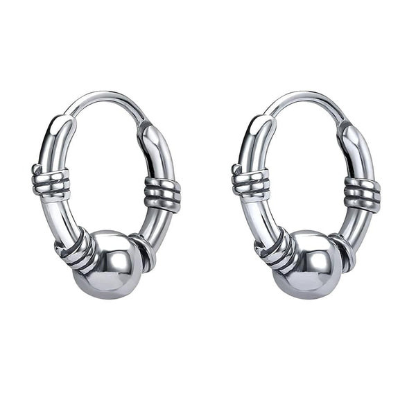 COMET HOOPS - Titanium Steel Hoop Earrings for Men & Boys (2 Pcs)
