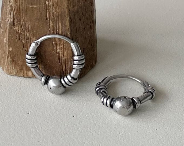 COMET HOOPS - Titanium Steel Hoop Earrings for Men & Boys (2 Pcs)