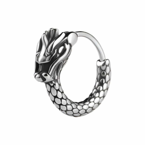 DRAKONOS  - Titanium Steel Hoop Earrings for Men & Boys (2 Pcs)