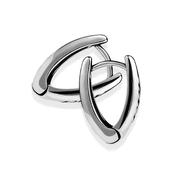 EVOSTUDS SILVER - Titanium Steel Hoop Earrings for Men & Boys (2 Pcs)