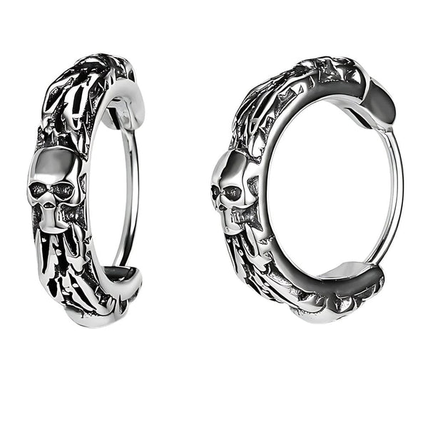 GHOSTFURY HOOPS - Titanium Steel Hoop Earrings for Men & Boys (2 Pcs)