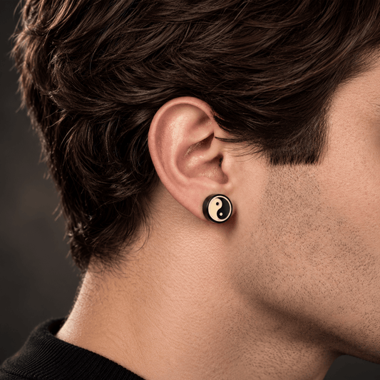 THE MEN THING Nose & Ear Ring Pair  (Both Ears) HARMONIX - Magnetic Non-Piercing Pure Titanium Steel Studs Earrings for Men & Boys (2 Pcs)