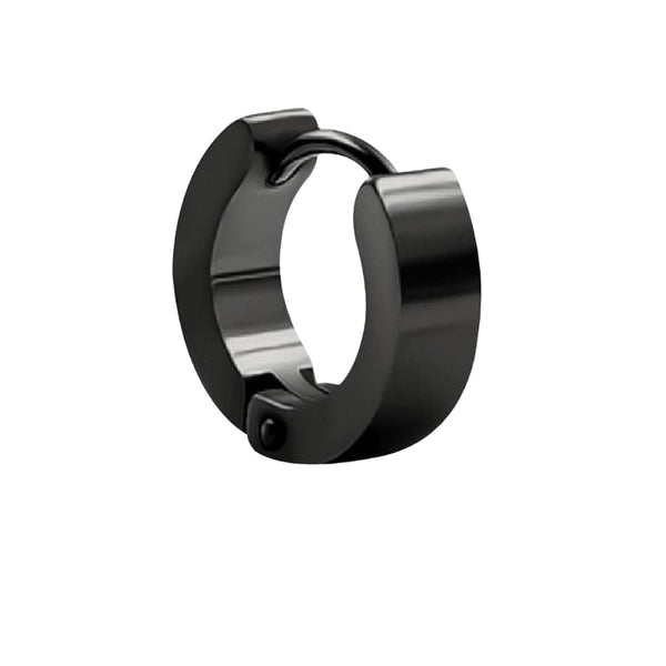 HUGGIE BLACK - Titanium Steel Stud Earrings for Men & Boys (2 Pcs)