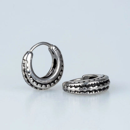 THE MEN THING Nose & Ear Ring Pair (Both Ears) JYNX LOOPS - Titanium Steel Hoop Earrings for Men & Boys (2 Pcs)