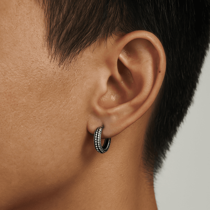 THE MEN THING Nose & Ear Ring Pair (Both Ears) JYNX LOOPS - Titanium Steel Hoop Earrings for Men & Boys (2 Pcs)