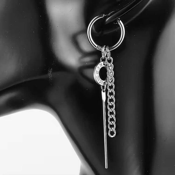 LINKER LOOP - SILVER - Pure Titanium Steel Ear Hoop Earrings for Men & Boys (2 Pcs)