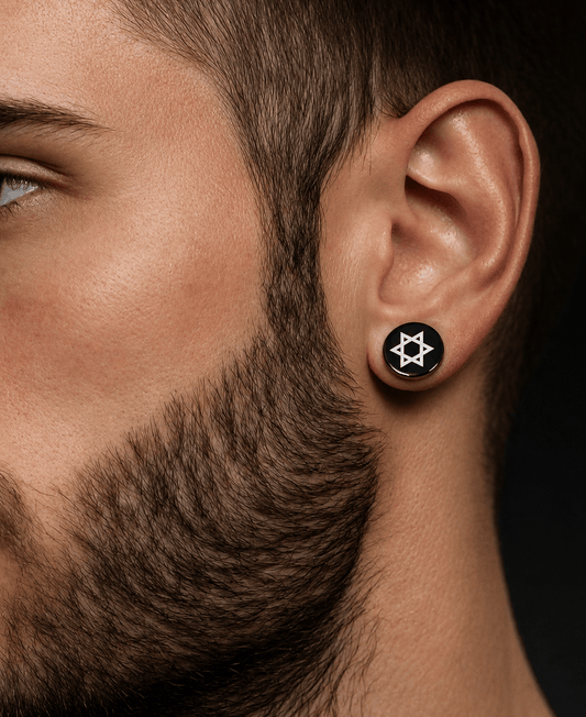 THE MEN THING Nose & Ear Ring Pair  (Both Ears) MAGEN - Magnetic Non-Piercing Pure Titanium Steel Studs Earrings for Men & Boys (2 Pcs)