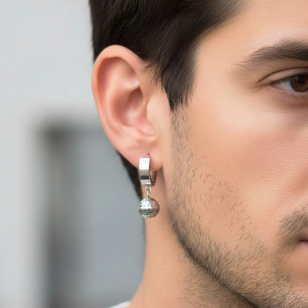 ORBELLE - Titanium Steel Hoop Earrings for Men & Boys (2 Pcs)