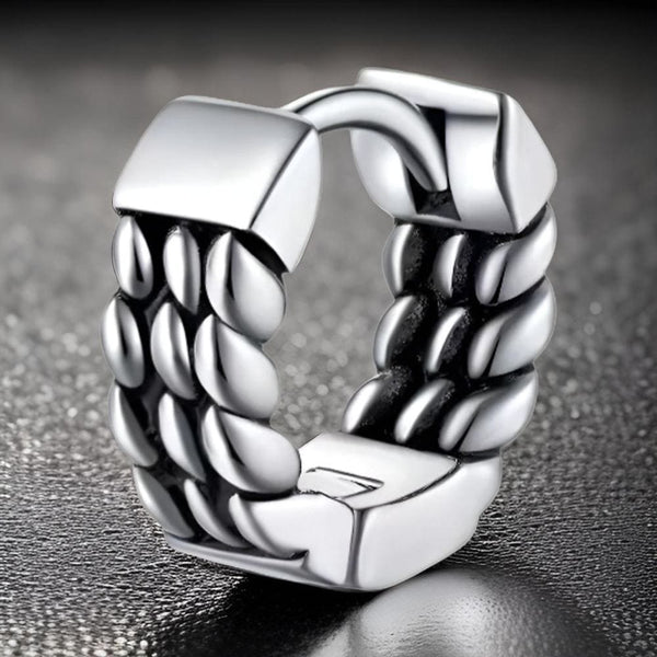 PRIME LINK - Titanium Steel Hoop Earrings for Men & Boys (2 Pcs)