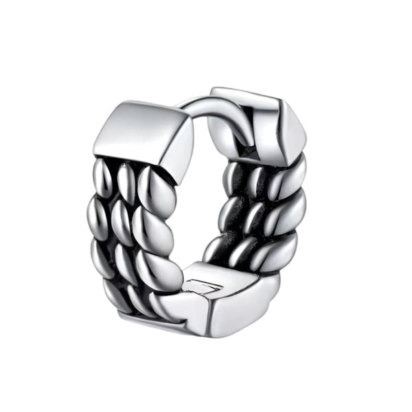 PRIME LINK - Titanium Steel Hoop Earrings for Men & Boys (2 Pcs)