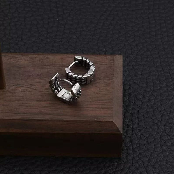 PRIME LINK - Titanium Steel Hoop Earrings for Men & Boys (2 Pcs)