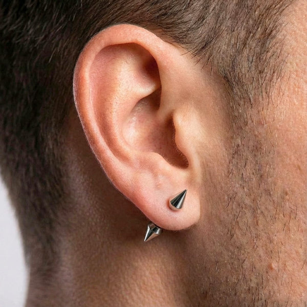 ROUND ARROW  - Pure Titanium Steel Arrow Stud Earrings for Men & Boys (2 Pcs)