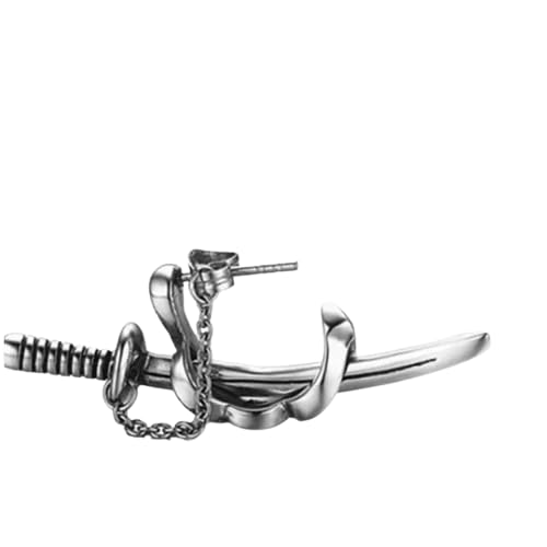 THE MEN THING Nose & Ear Ring Pair  (Both Ears) SAMURAI - Titanium Steel Stud Earrings for Men & Boys (2 Pcs)