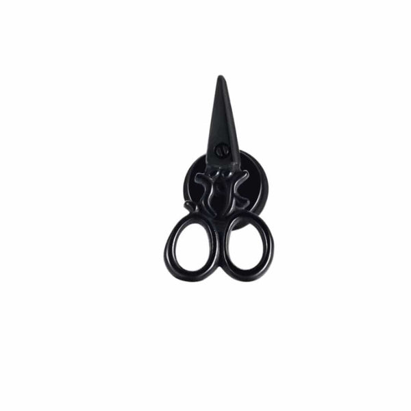 SCISSORS STUDS BLACK - Pure Titanium Steel Piercing Ear Earrings for Men & Boys (2 Pcs)