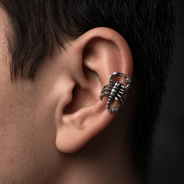 SCORPION STINGER - Non Piercing Earring – Pure Stainless Steel for Men and Boys (2 Pcs)