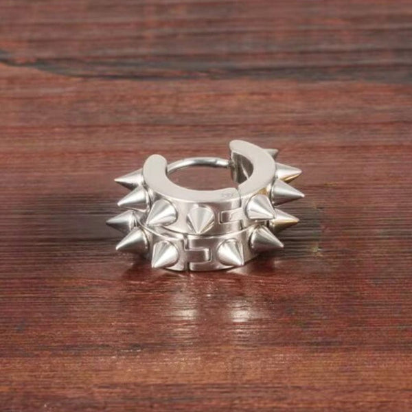 SILVER DAGGERLOOP - 5mm Titanium Steel Hoop Earrings for Men & Boys (2 Pcs)