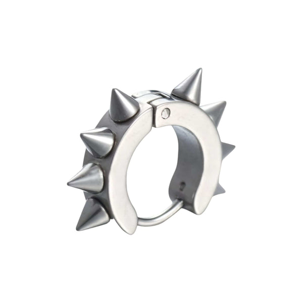 SILVER DAGGERLOOP - 5mm Titanium Steel Hoop Earrings for Men & Boys (2 Pcs)