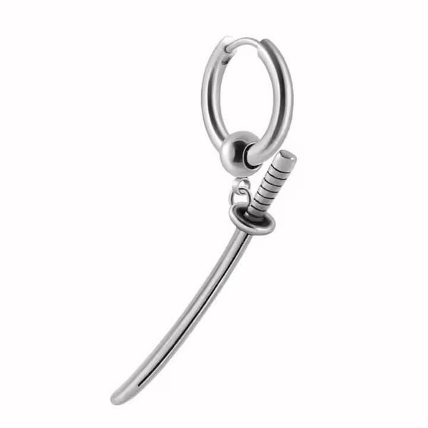 SILVER SAMURAI GLEAM - 2.5mm Titanium Steel Hoop Earrings for Men & Boys (2 Pcs)