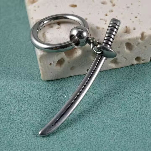 SILVER SAMURAI GLEAM - 2.5mm Titanium Steel Hoop Earrings for Men & Boys (2 Pcs)