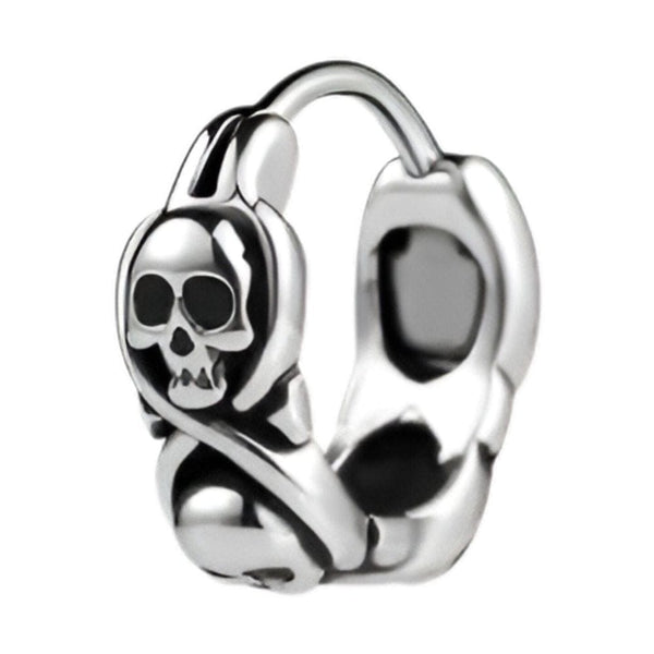 SKULL RIOT - Titanium Steel Hoop Earrings for Men & Boys (2 Pcs)