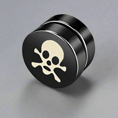 THE MEN THING Nose & Ear Ring Pair  (Both Ears) SKULLIX - Magnetic Non-Piercing Pure Titanium Steel Studs Earrings for Men & Boys (2 Pcs)