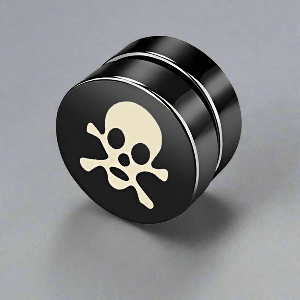 SKULLIX - Magnetic Non-Piercing Pure Titanium Steel Studs Earrings for Men & Boys (2 Pcs)