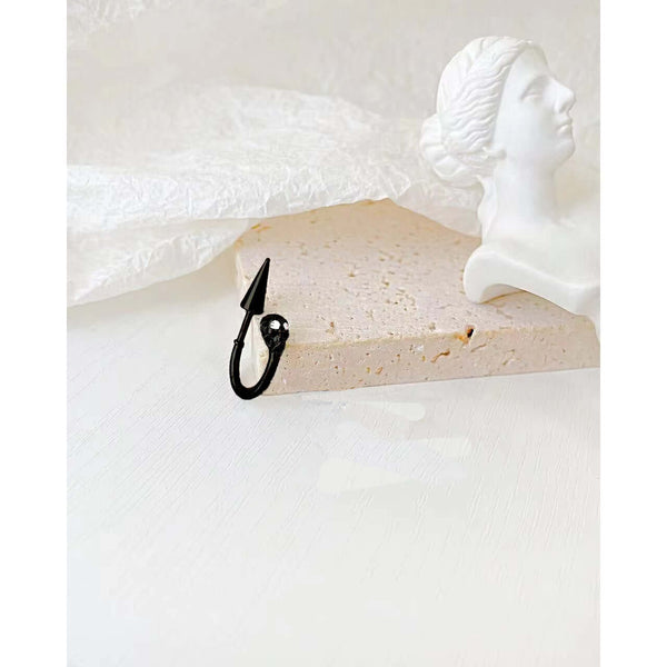 SKULLSCAPE - BLACK  - Pure Titanium Steel Ear Hoop Earrings for Men & Boys (2 Pcs)