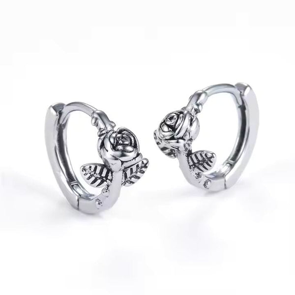 SPARTAN ROSE - Titanium Steel Hoop Earrings for Men & Boys (2 Pcs)