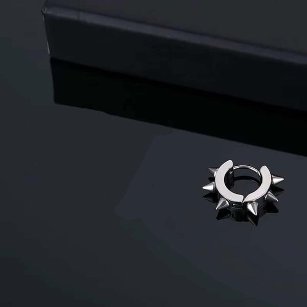 SPYRAL SILVER - Titanium Steel Stud Earrings for Men & Boys (2 Pcs)