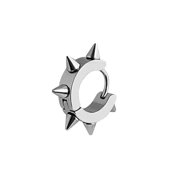 SPYRAL SILVER - Titanium Steel Stud Earrings for Men & Boys (2 Pcs)