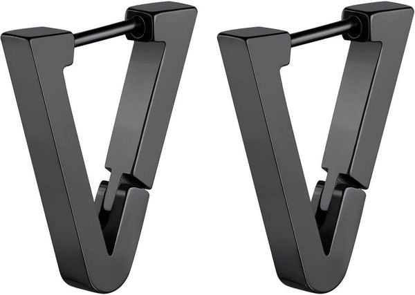 TRIANGLE HOOP - Titanium Steel Stud Earrings for Men & Boys (2 Pcs)