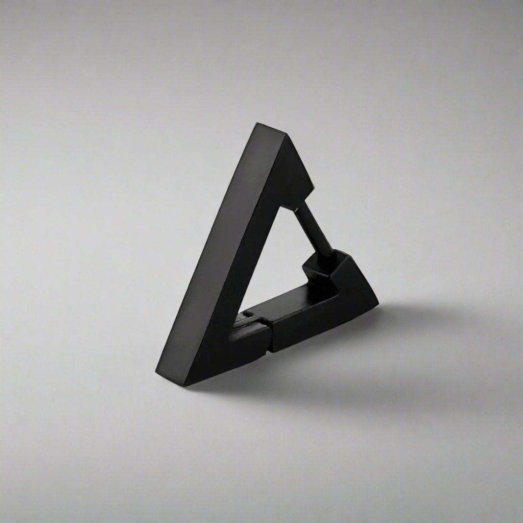 THE MEN THING Nose & Ear Ring Pair  (Both Ears) TRIANGLE HOOP - Titanium Steel Stud Earrings for Men & Boys (2 Pcs)