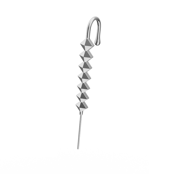 VICTORY BRAID - Pure Titanium Steel Ear Crawler Hook Pin Cuff Earrings for Men & Boys (2 Pcs)