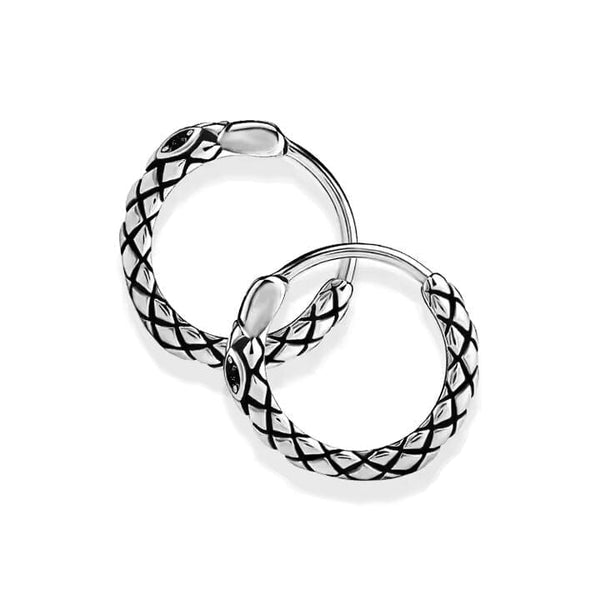 VOID SERPENT - Titanium Steel Hoop Earrings for Men & Boys (2 Pcs)