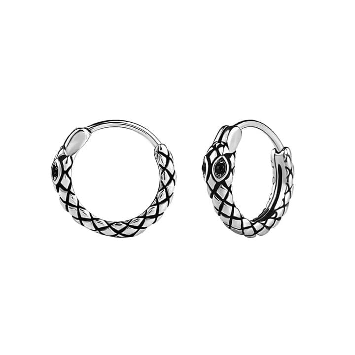 THE MEN THING Nose & Ear Ring Pair (Both Ears) VOID SERPENT - Titanium Steel Hoop Earrings for Men & Boys (2 Pcs)