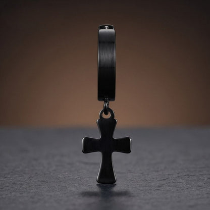 THE MEN THING Nose & Ear Ring RAVEN DROP BLACK - Stainless Steel Earring in Black for Men & Boys