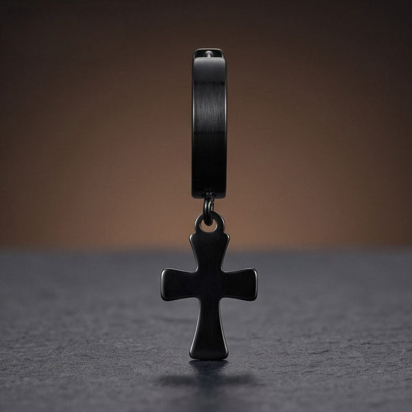 RAVEN DROP BLACK - Stainless Steel Earring in Black for Men & Boys