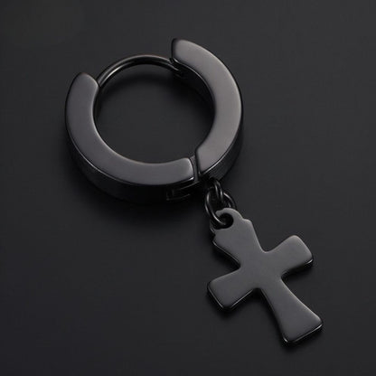 THE MEN THING Nose & Ear Ring RAVEN DROP BLACK - Stainless Steel Earring in Black for Men & Boys