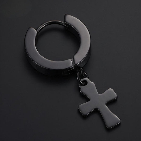 RAVEN DROP BLACK - Stainless Steel Earring in Black for Men & Boys