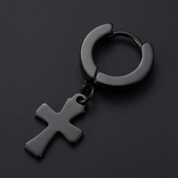 RAVEN DROP BLACK - Stainless Steel Earring in Black for Men & Boys