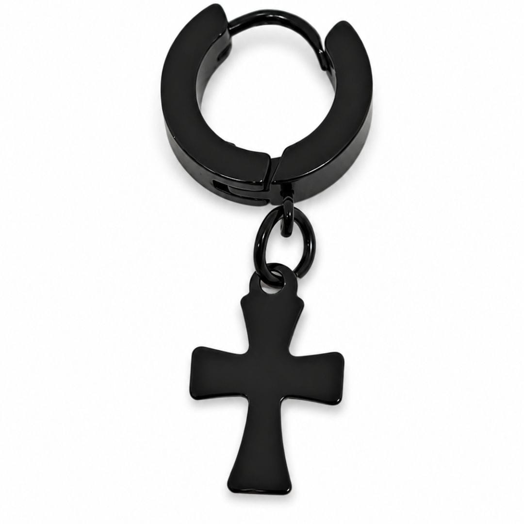 THE MEN THING Nose & Ear Ring RAVEN DROP BLACK - Stainless Steel Earring in Black for Men & Boys